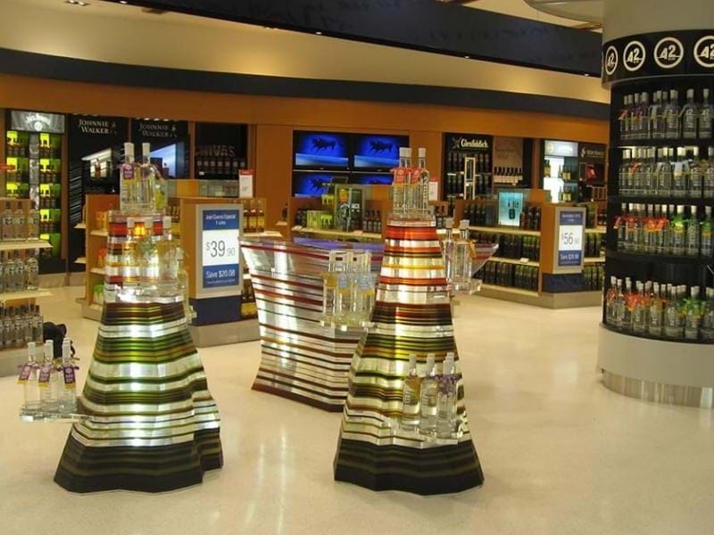 Retail merchandising Unit for use in Duty Free at Auckland Airport