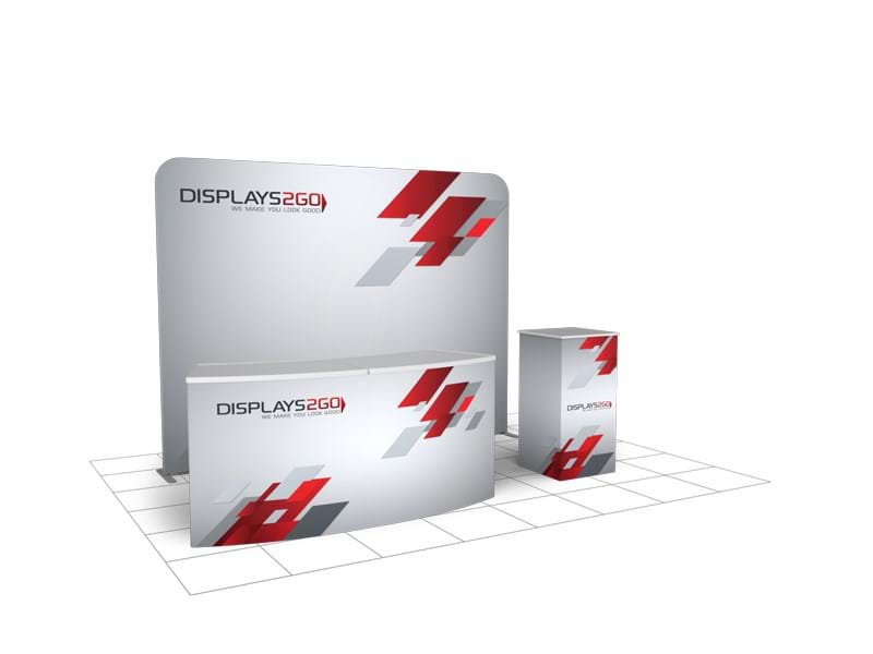 Exhibition Kit 7 package with SuperWall, Plinth and demo table