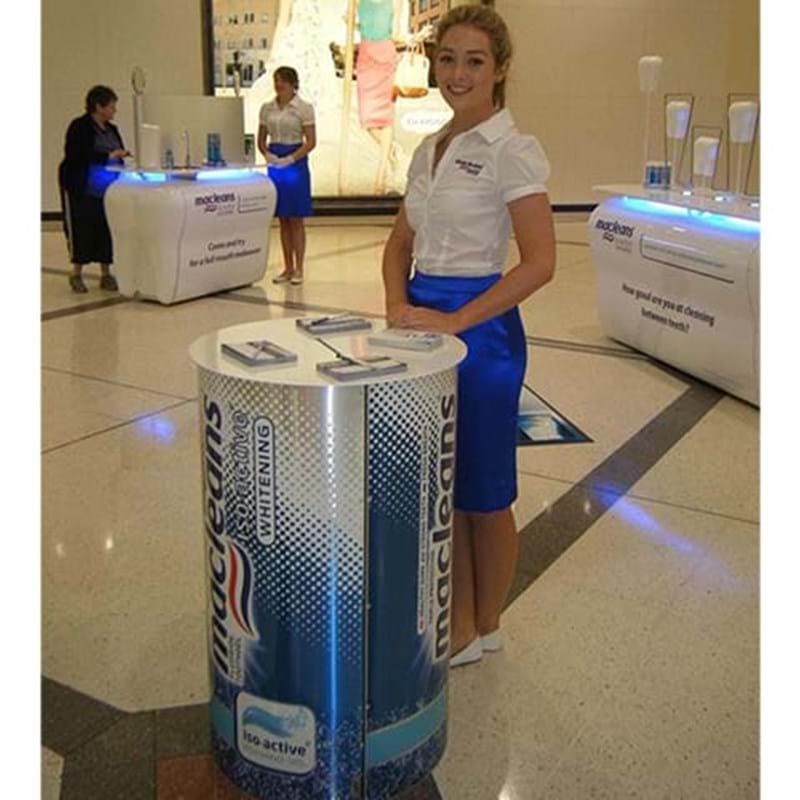 Metallic finish portable counter