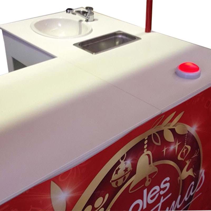 Coles demo table with sink