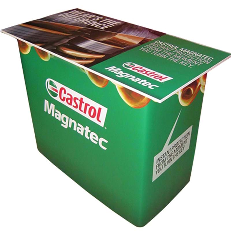 Demo table with branded top