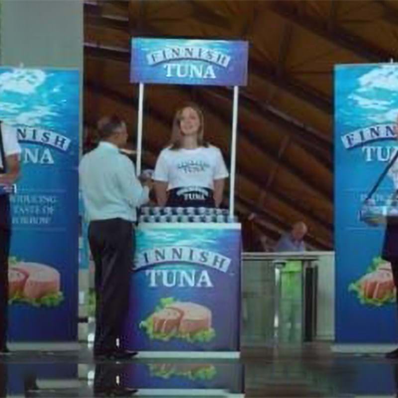 Train station product sampling