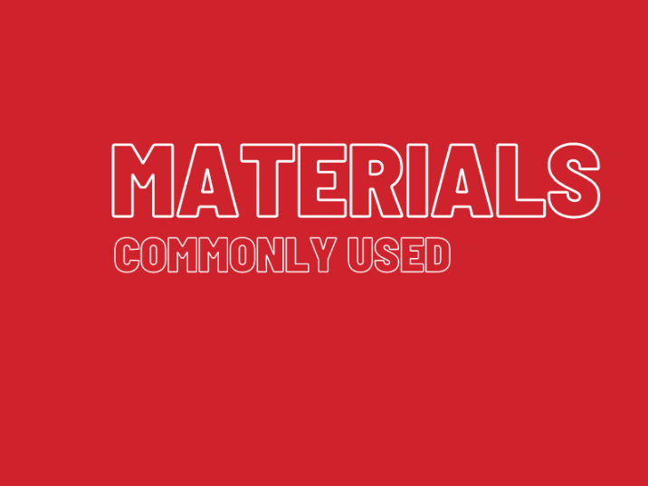 What types of materials are commonly used in exhibition displays?