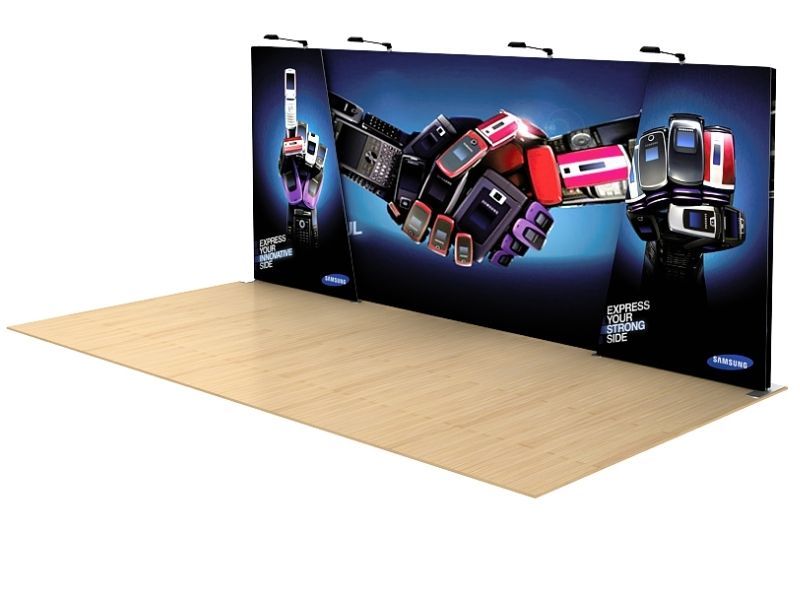 portable, lightweight backdrops, media walls and display panels 