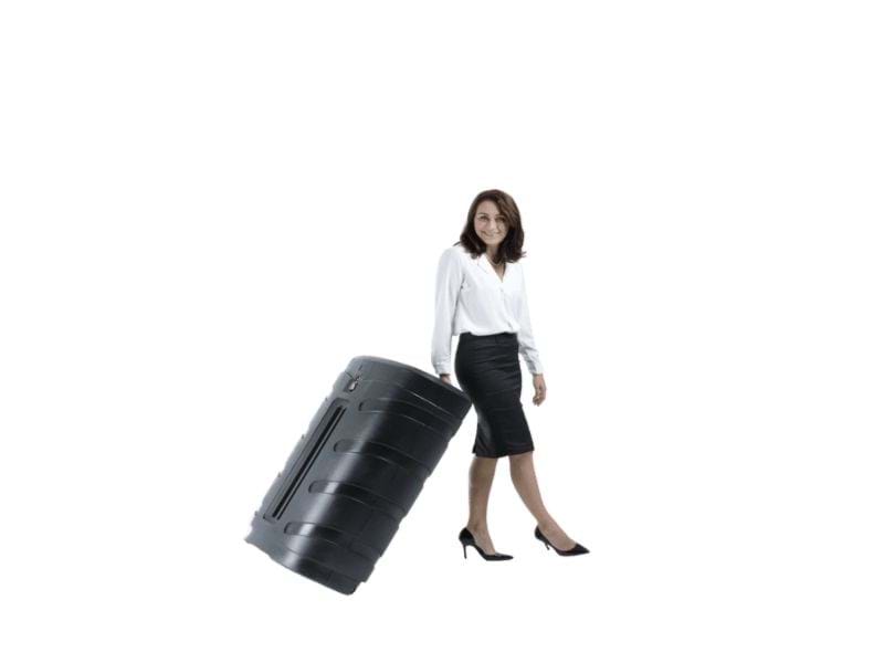 Hard-shell wheeled case for pop-up exhibition stand