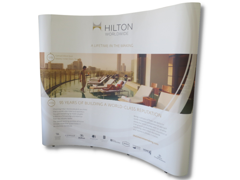 2.5 metre wide pop-up exhibition stand