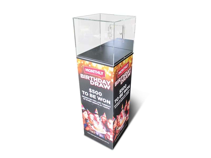 Permanent graphics to plinth base