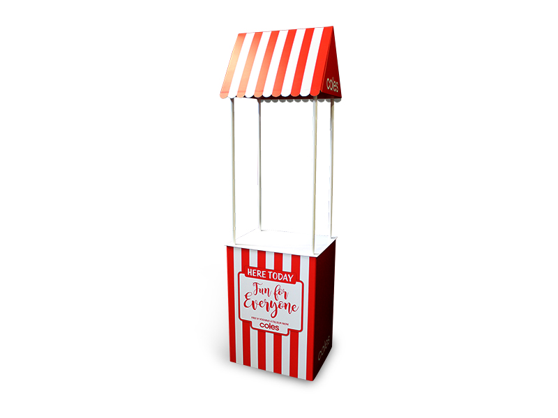 Custom canopies can be added to any Presenter table