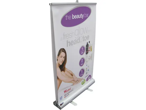 Shopping centre pull-up banner